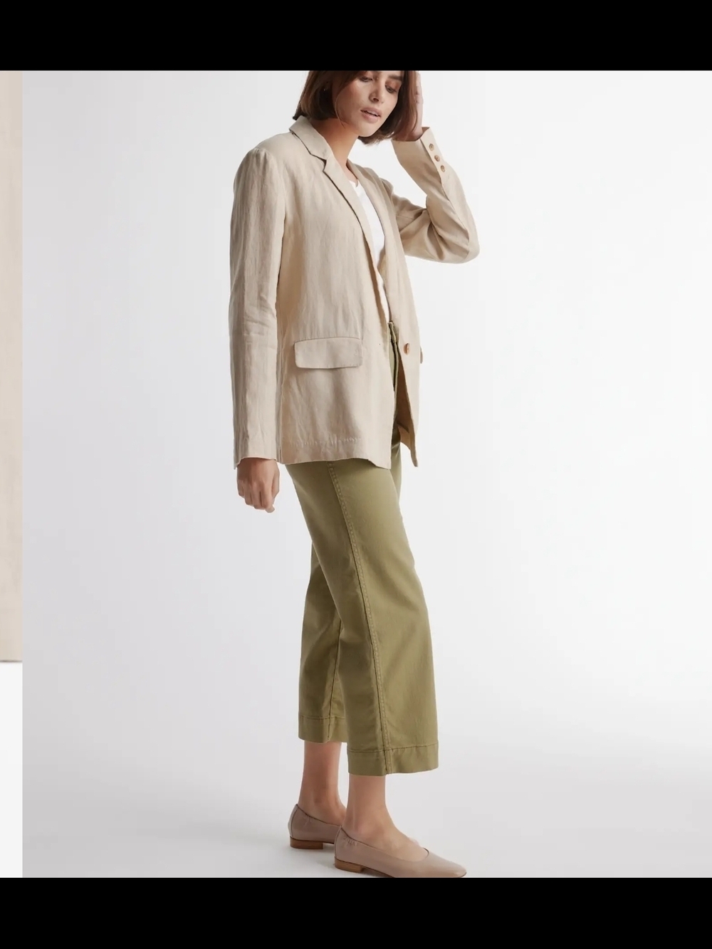 Quince 100% European Linen Blazer Women's White Linen, Sz M, NWT! - Picture 10 of 11
